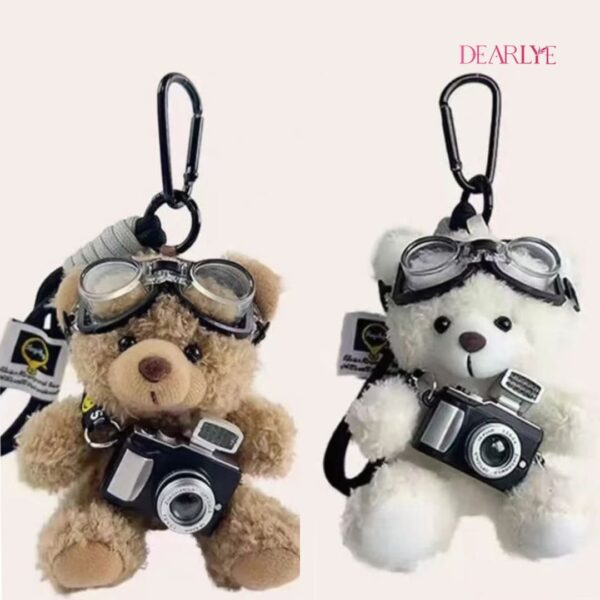 Little Photographer Bear Plush Keychain